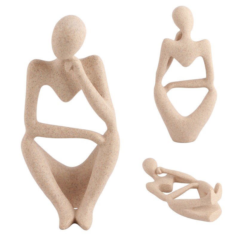 Thinker Statue Synthetic Resin Fine Polishing Unique Hollow Design Abstract