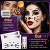 4Pcs Crystal Cat Face Gems Stickers, Halloween Cat Print Gem