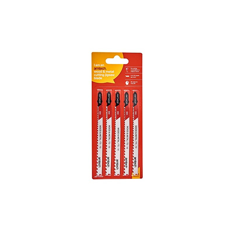 Amtech M1616 5 Piece Wood and Metal Jigsaw Blade Set