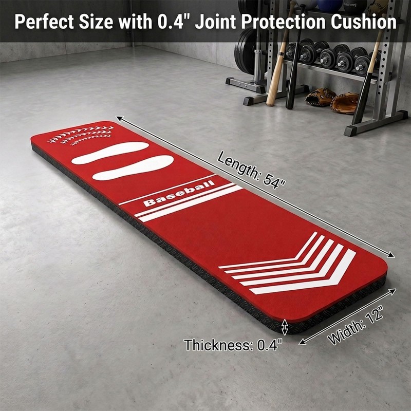 Extra Thick Softball Pitching Mat for Youth Beginners, 54"x12"