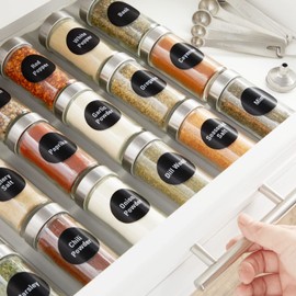 Talented Kitchen Spice Labels Stickers - 144 Round 1.5-Inch Water-Resistant Vinyl - Preprinted Chalkboard-Style Labels for Glass Spice Jars & Seasoning Containers - Pantry Organization