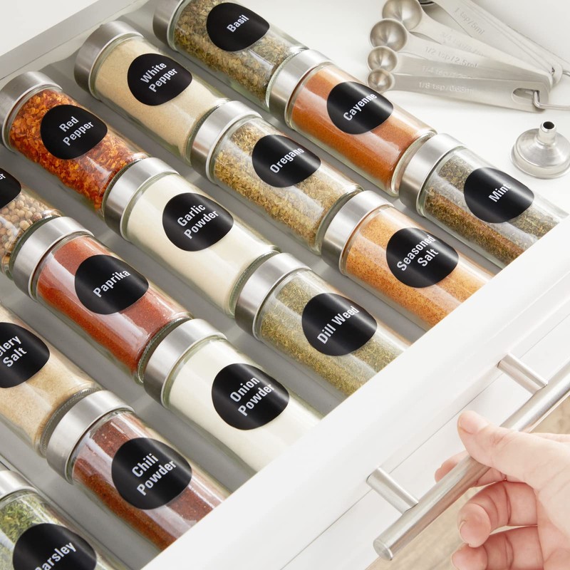 Talented Kitchen Spice Labels Stickers - 144 Round 1.5-Inch Water-Resistant