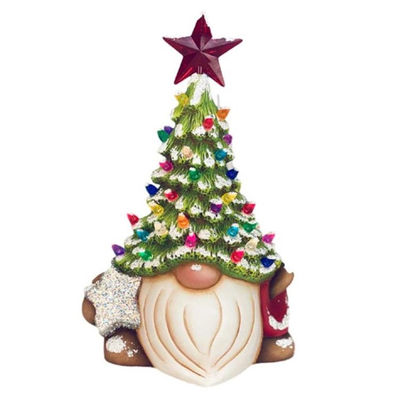 Christmas Tree Gnome Santa Claus Resin Faceless Dwarf Statue Christmas