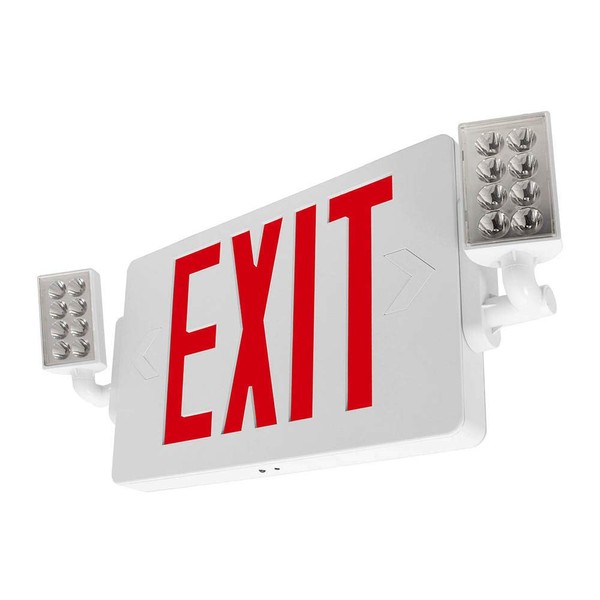 LFI Lights | Thin Combo Red Exit Sign with Emergency