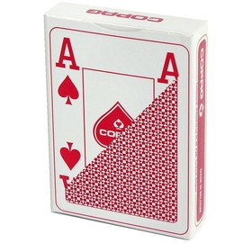 Copag 22564061 22564061-Plastik Poker-Jumbo Index mit 4 Eckzeichen, Rot, bunt