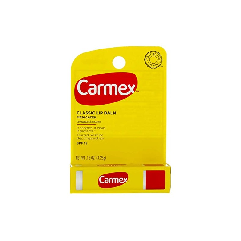 Carmex Classic Lip Balm, protector labial protector solar SPF 15,