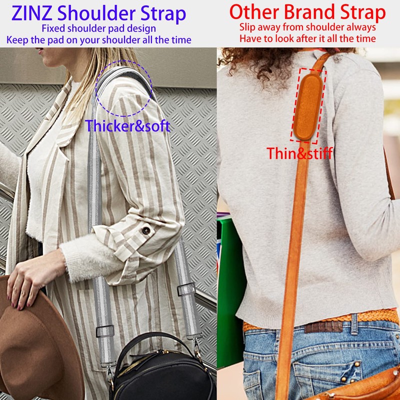 ZINZ Shoulder Strap, 57" Padded Adjustable Shoulder Bag Straps Replacement