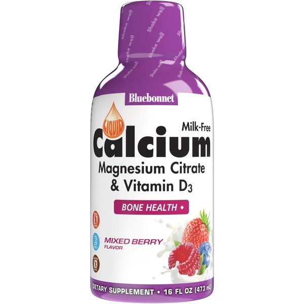 Bluebonnet Nutrition Liquid Calcium Citrate, Magnesium, Vitamin D3, Bone Health,