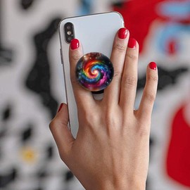 Nsotts (6 Pack) Collapsible Cell Phone Grip for Smartphones,Expanding Cellphone Holder for Phone - Purple Blue Galaxy