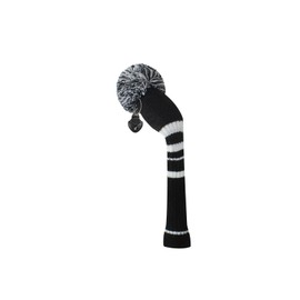 Knit Woods Golf Club Head Cover, 1pcs Pack, Fit Fairways, with Rotating Number Tag (Black Stripes)