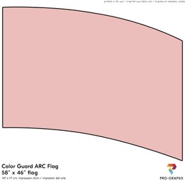 Pro-Graphx PRACTICE FLAG Color Guard Flag For Marching Band Color Guard Flag Pole, Curved Rectangle Indoor Winter Competition, Colorguard Performance ARC Flag, Polyester Silk - (ROSE)