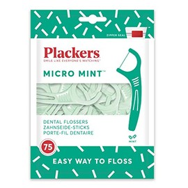Plackers Dental Flossers Micro Mint, Green, 75 Count