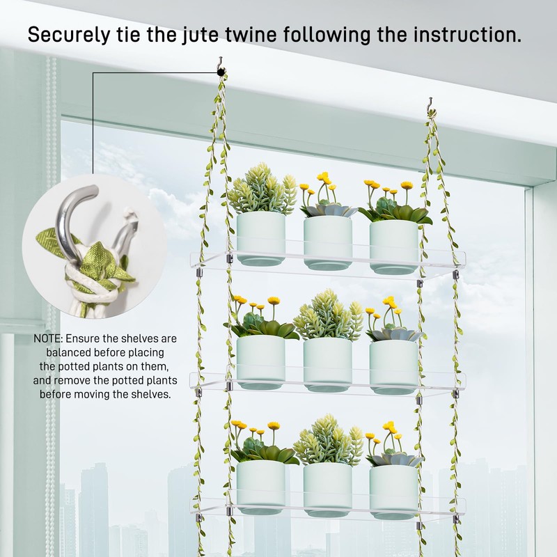 Sumerflos Acrylic Window Boxes Window Plant Shelves 3 Tier -