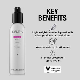 Kenra Volume Mist 2 | Volume Builder | Lightweight, Fine Mist | Low Hold, Flexible Fininsh | Thermal Protection | Volume That Lasts Up To 48 hours | All Hair Types | 6 fl. oz. (2-Pack)