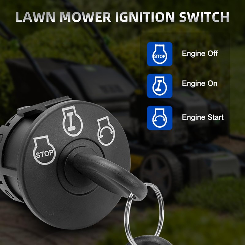 Lawn Mower Ignition Switch with Key 5 terminals Compatible with