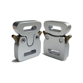 2 Pack Paracord Bracelet Clasps Side Quick Release Buckles 1/2" 13 mm D I Y Necklace Bag Accessories (Silver)