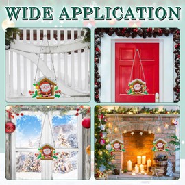 MWOOT DIY Christmas Diamond Art Painting Pendant, Santa Claus 5D Rhinestone Painting Hanging Ornaments with Chain, Xmas Full Drill Beads Art Pendant Kit for Beginners Door Wall Window Tree Decoration