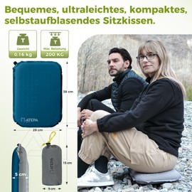 ATEPA Seat Cushion Outdoor Camping Inflatable Seat Cushion Ultralight Self-Inflating Stadium Seat Cushion Waterproof Seat Pad Outdoor Kayak Seat Cushion Portable Seat Cushion Fishing Boat