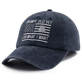 Army Gifts for Men, Funny Grumpy Old Vet Hats, Military Veteran Baseball Cap, Christmas Father's Day Birthday Decorations for Dad Papa Grandpa Uncle