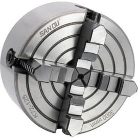 CME 5" 4-Jaw Independent Lathe Chuck, Plain (Flat) Back, Reversible Jaws