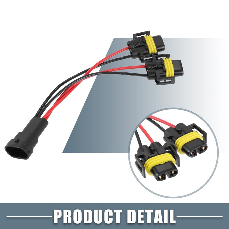 X AUTOHAUX H11 H8 H9 Male Transfer Female Splitter Connector