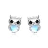 Owl Earrings 925 Sterling Silver Moonstone Owl Earrings Owl Jewellery