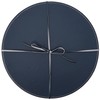 Creative Tops Round Placemats, Faux Leather, Grey/Navy, 29 cm, Set