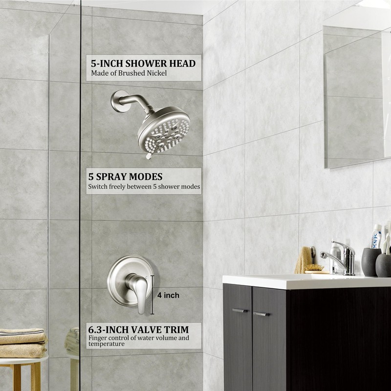 KINSE Shower Valve and Trim Kit, Shower Faucet Set With