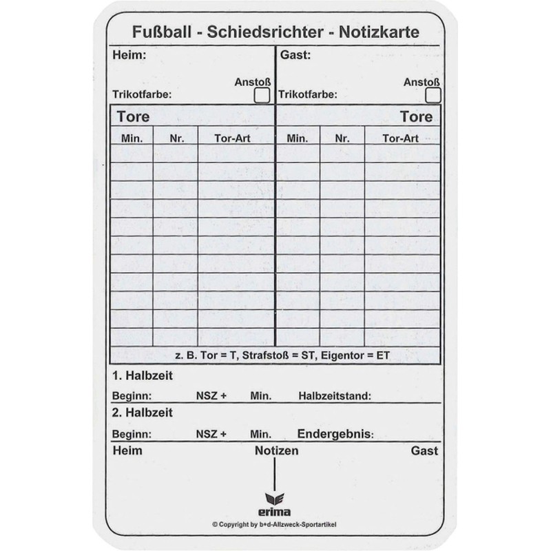 Erima Game Note Pad