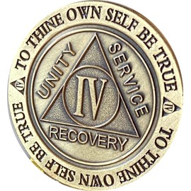 4 Year AA Medallion Trust God Clean House Help Others Sobriety Chip