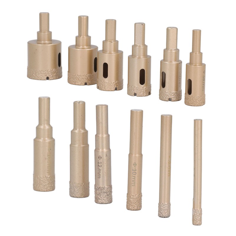 12Pcs Diamond Hole Saw Kit Carbon Steel 6 to 35mm
