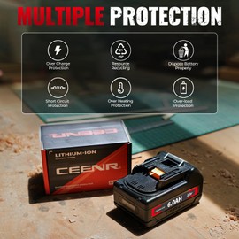 CEENR 6.0Ah BL1860B Lithium Batteries Replace for Makita 18V Battery Compatible with Makita Battery 18V (1Pack)