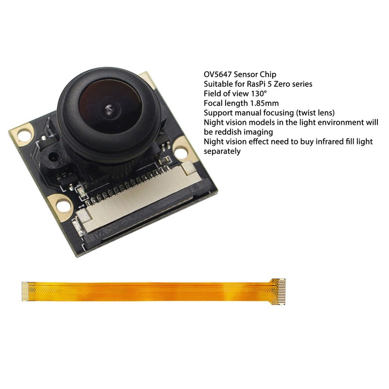 Camera Module 130° Wide Angle 5MP IR Night Vision 1080P