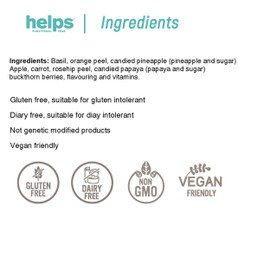 HELPS INFUSIONEN Ayurvedic Fruit Infusion with Basil, Orange, Pineapple, Apple and Carrot. Energy Drifting. Large Bag of 70 g