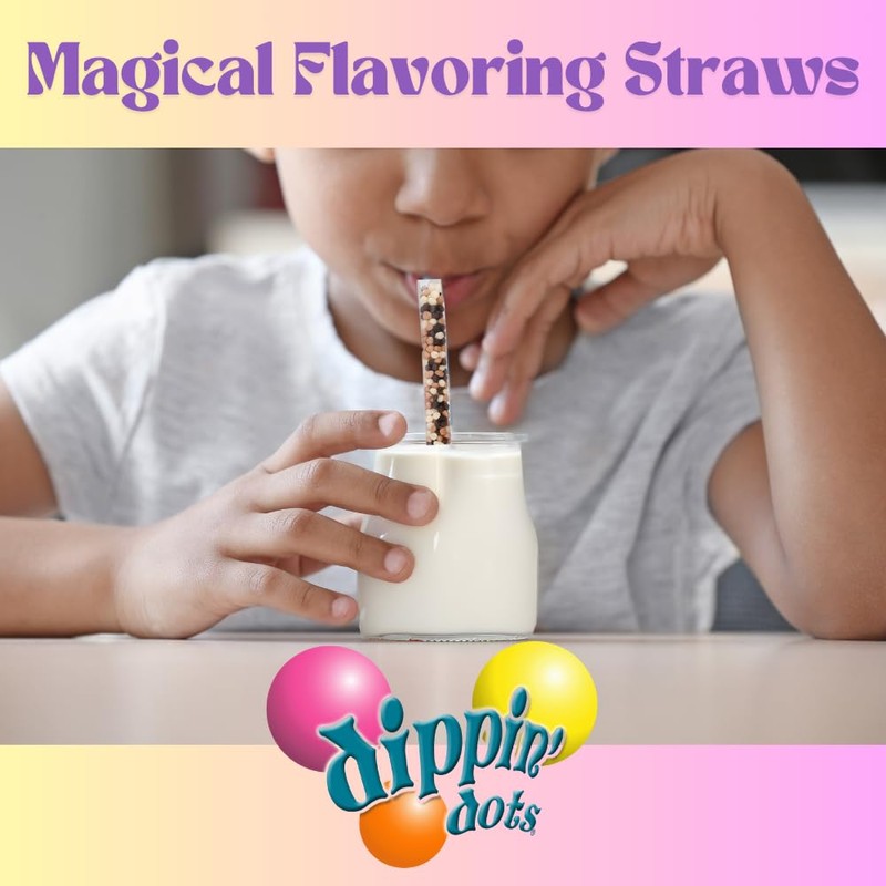 Dippin’ Dots Magically Flavored Milk Straws - Cotton Candy, 4-Pack