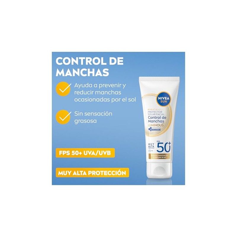 Protector Solar Facial NIVEA SUN Control De Manchas Luminous 630°