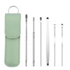 Portable Premium 6-Piece Ear Pick Set Green 7ea