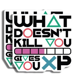 What Doesnt Kill You Gives You Xp Sticker - Gaming Quote Sticker - Motivational Gamer Sticker - Fun Video Game Decal - Geek Gift Sticker - 5" Vinyl Sticker - Durable Design for Ca AAS1584