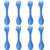 Utility Spork 3-in-1 Combo Spoon-Fork-Knife Camping Utensil (8 pack, Blue)