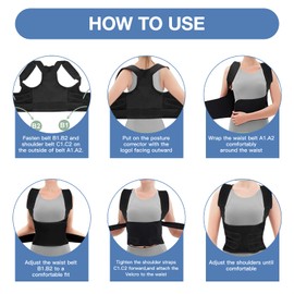 DOOCECIY Back Straightener Posture Corrector for Women and Men, Clavicle Hunchback Support