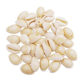 GraceAngie 100pcs Open Back Natural Spiral Shell Beads Smooth Cut Oval Seashells Beach Seashells Cowrie Shells Charm Beads with Hole for DIY Craft Jewelry Making, Vase Filler Fish Tank Home Decor, 0.6"-1"