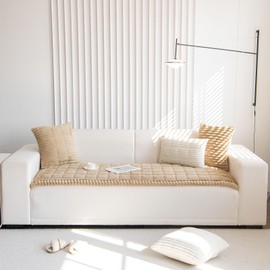 Huierxun Faux Fur Dog Couch Cover Protector Soft Fuzzy Plush Couch Cover for Dogs Washable Anti-Slip Dog Bed Cover Pet Blanket Pet Friendly Sofa Cover for Puppy Large Dog Cat (Coffee,35"x63")