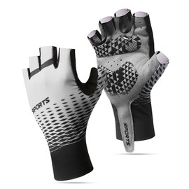 CRAZY SHARK Cycling Gloves Bike Gloves, Anti-slip Breathable Fingerless Gloves Half-finger Gloves for Cycling Camping Hiking Fishing Gym Outdoor Sports Gloves