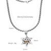 Rockyu Evil Eye Necklace for Men Silver Stainless Steel Star