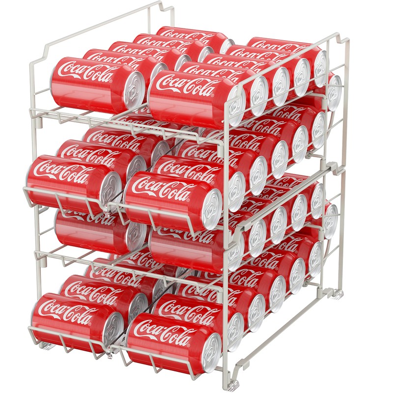 Simple Houseware Dual Row Front Loading Stackable Can Dispenser, White