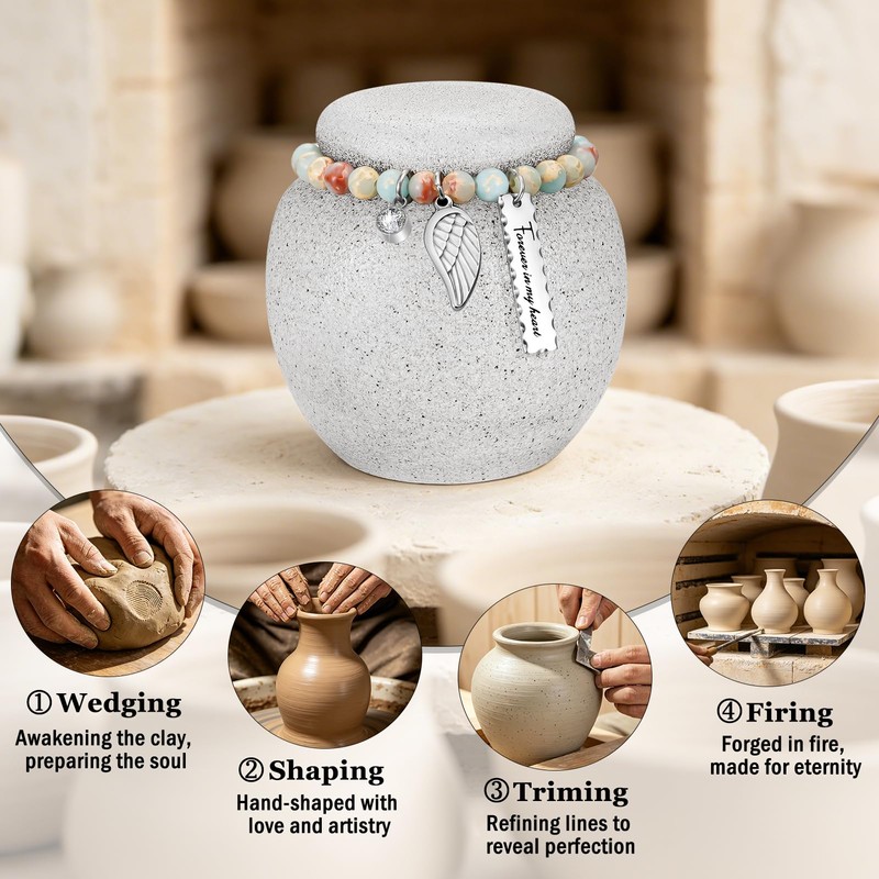 Dletay Mini Urns for Human Ashes Memorial Ceramic Small Cremation