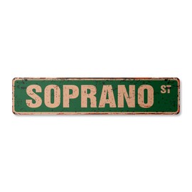 Soprano Vintage Plastic Street Sign Tony Mob Mafia Gangster Singer | Indoor/Outdoor | 30" Wide
