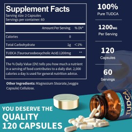 Tudca 1200 Protector Hepático Detox 120caps Hecho Usa