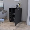 Cisco Black Bar Cart 6 Shelves With Wheels Modern Kitchen