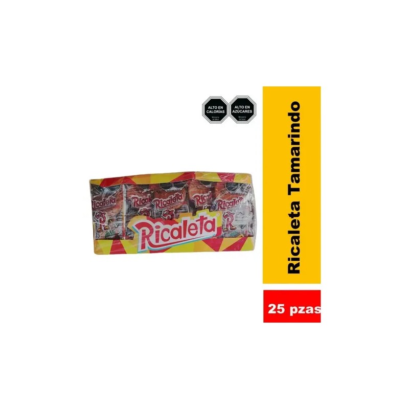 Paleta Ricaleta Sabor Tamarindo Con Chile Piquin Caja 25 Pz